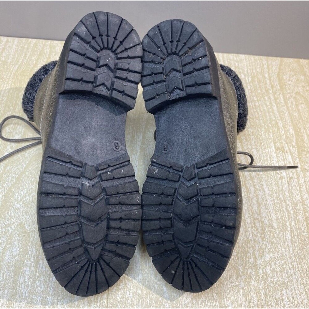 Gray Blue Suede Shoes Brand Boots Women's Size 6 w/ Sweater top Lace-up Hiking - Picture 8 of 8